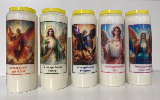 Kaarsen Aartsengelen Set (Michaël, Rafaël, Chamuël, Metatron, Uriël) - 5 stuks