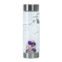 VitaJuwel ViA waterfles + module "Wellness / Basismengsel" (amethist, bergkristal, rozenkwarts) - 0,5l