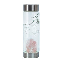 VitaJuwel ViA waterfles + module "Harmonie" edelsteen module (rozenkwarts, bergkristal) - 0,5l
