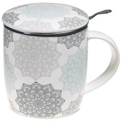 Theemok set boeddha Mandala grijs - 400ml