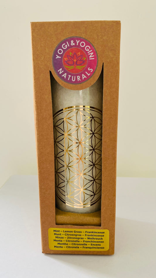 Geurkaars Stearine Bloem Des Levens Wit