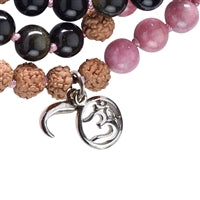 Mala ketting mookaiet, obsidiaan, rhodoniet (genezing)