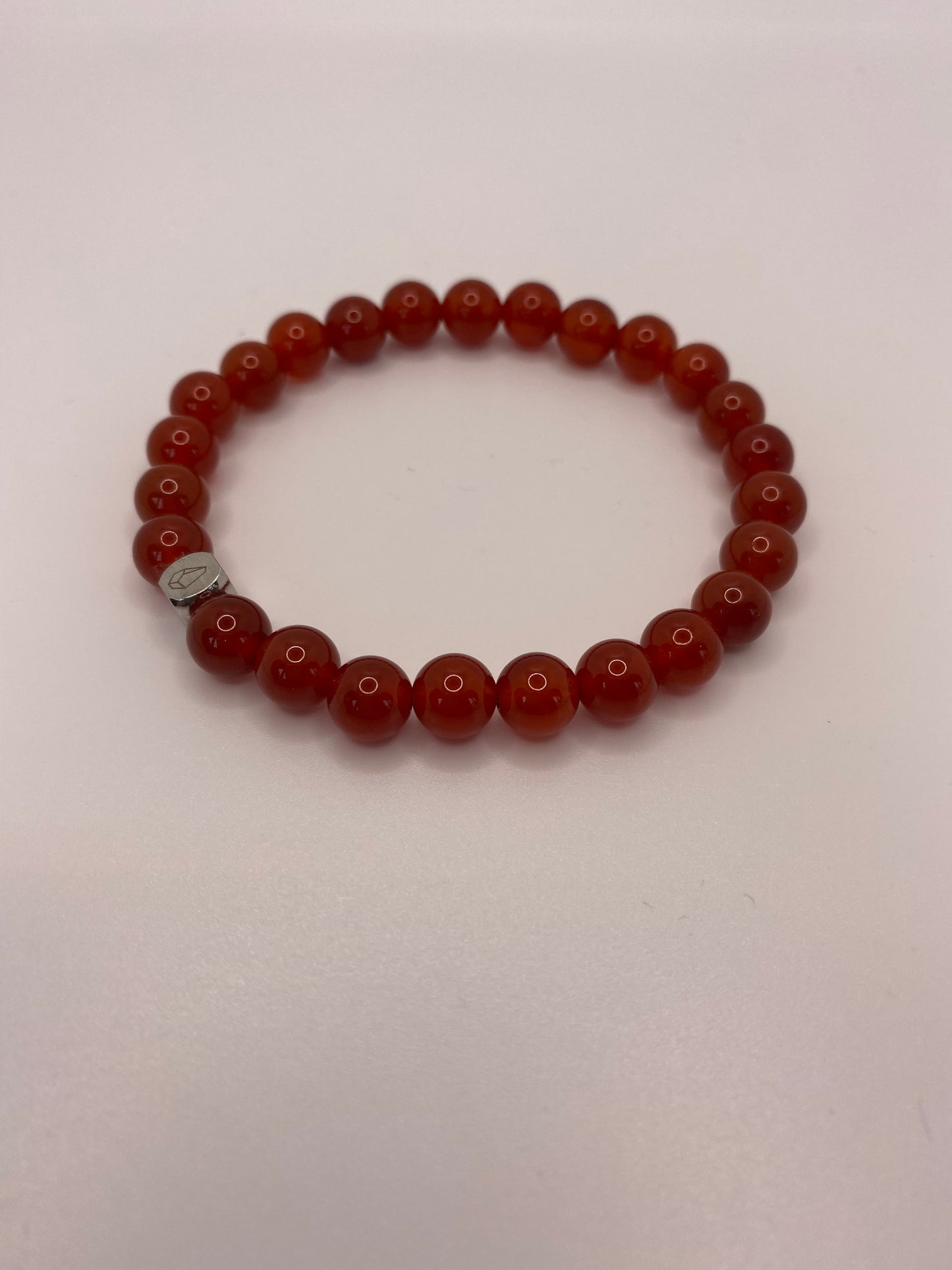Kogelarmband Pure Stone Rode Steen 8mm