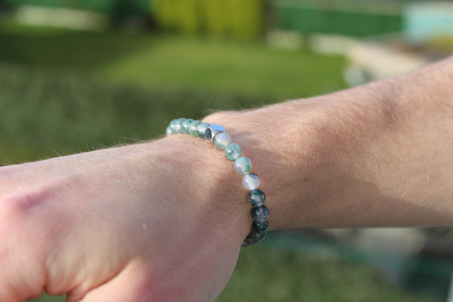 Kogelarmband Pure Stone Mosagaat 6mm