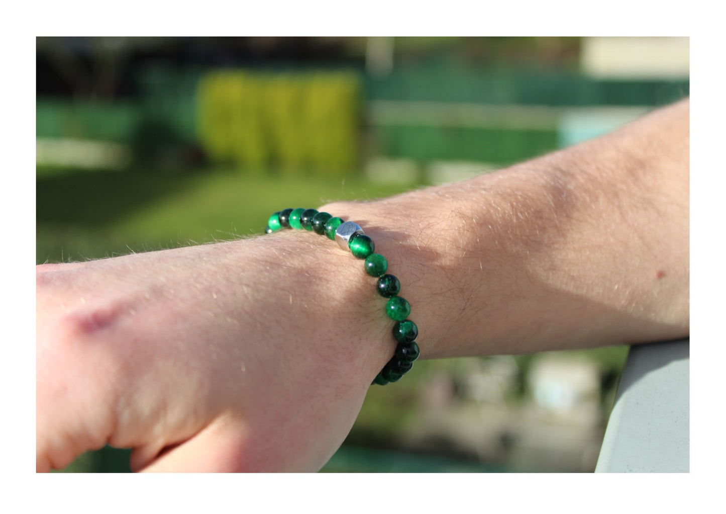 Kogelarmband Pure Stone Groene tijgeroog 6mm