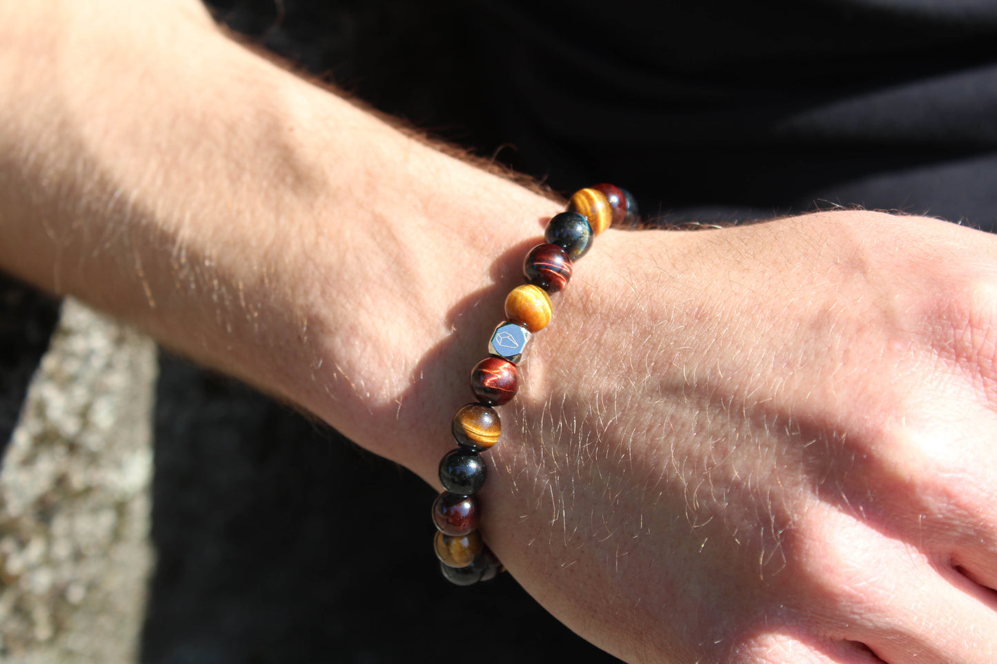 Kogelarmband Pure Stone Mix tijgeroog 8mm