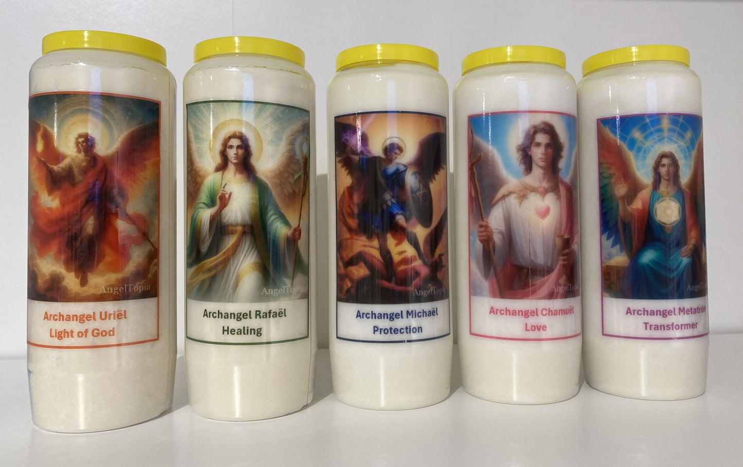 Kaarsen Aartsengelen Set (Michaël, Rafaël, Chamuël, Metatron, Uriël) - 5 stuks