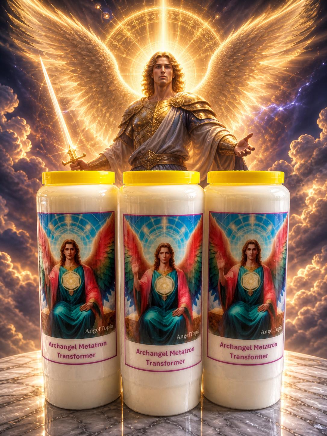 Noveenkaars Aartsengel Metatron - 3 stuks - Voor Transformatie & Lichtwerk, Universele wijsheid
