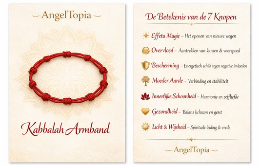 Kabbalah Armband met 7 knopen – handgemaakt talisman voor bescherming, overvloed en spirituele groei