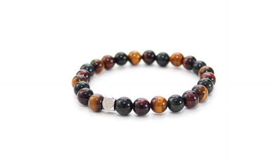 Kogelarmband Pure Stone Mix tijgeroog 8mm