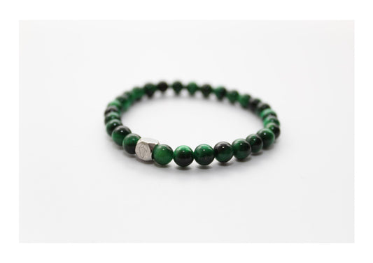 Kogelarmband Pure Stone Groene tijgeroog 6mm
